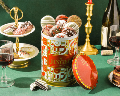 Musical Cookie Tin with Chocolate Covered Oreos