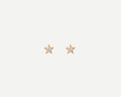 Lab Grown White Sapphire Star Stud Earrings