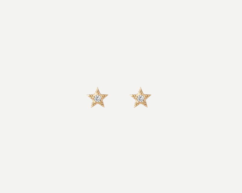 Lab Grown White Sapphire Star Stud Earrings