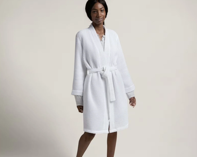 Waffle Robe, White