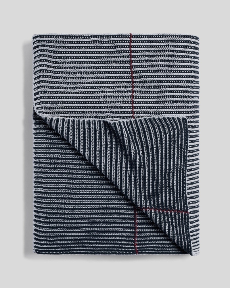 Organic Two-Tone Rib Knit Throw