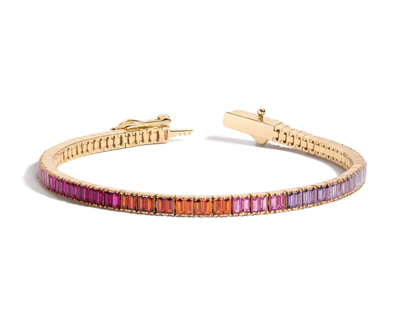 Pink Ombré Baguette Tennis Bracelet