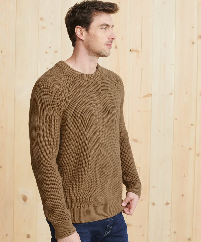 Men's Cotton Fisherman Sweater, Beechwood