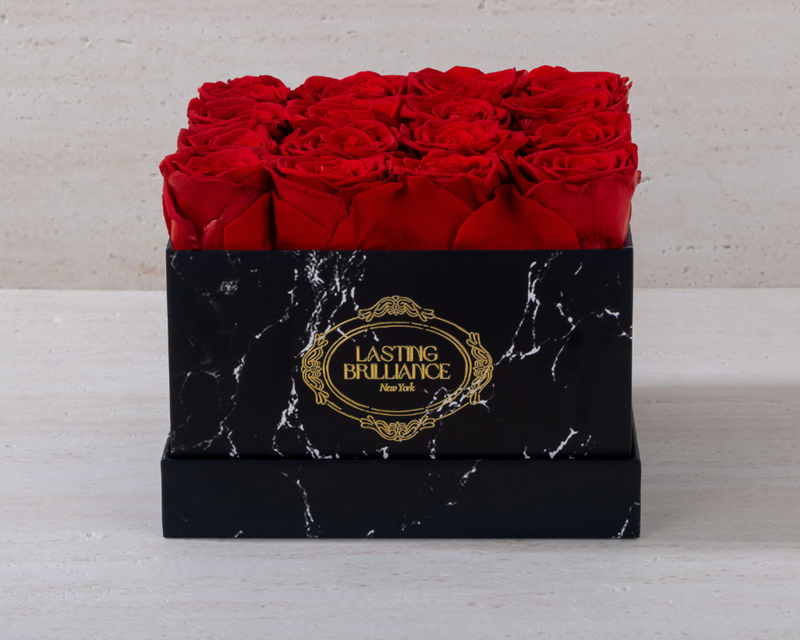 Ruby Crush 16 Red Roses In Marble Box