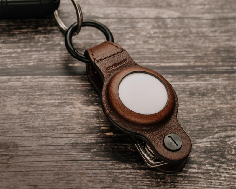 KeySmart AirTag Keyring, Genuine Leather