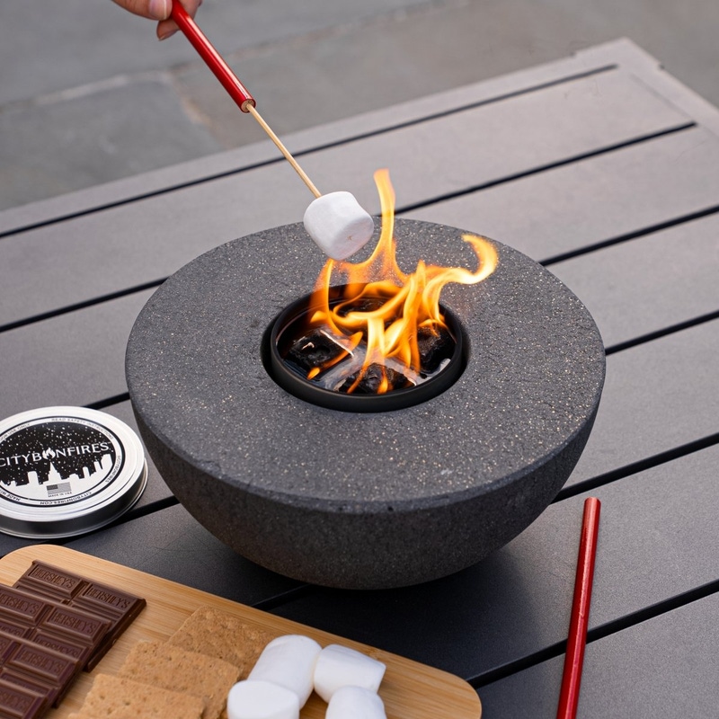 Semi Round Concrete Fire Pit