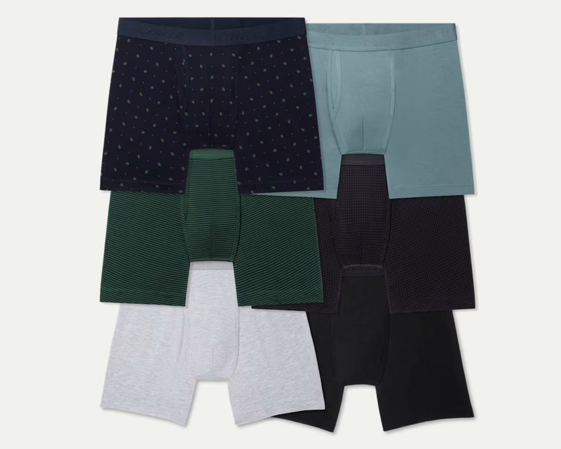 Men's Cotton Modal Blend Boxer Brief 6" 6-Pack
