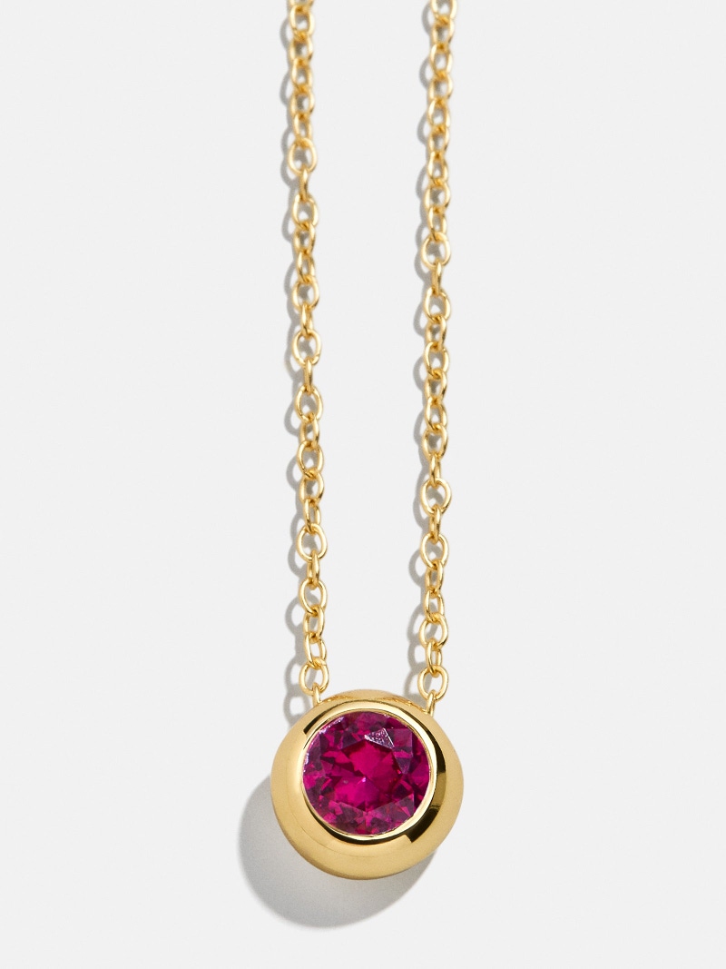 18K Gold Birthstone Pendant Necklace