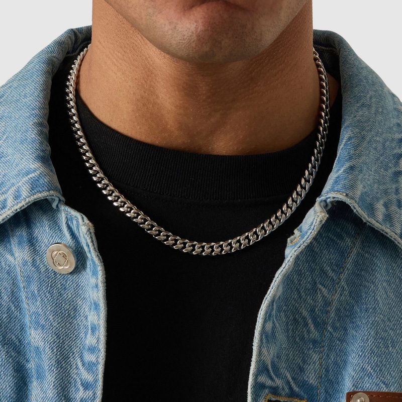 Silver Cuban Chain 8mm
