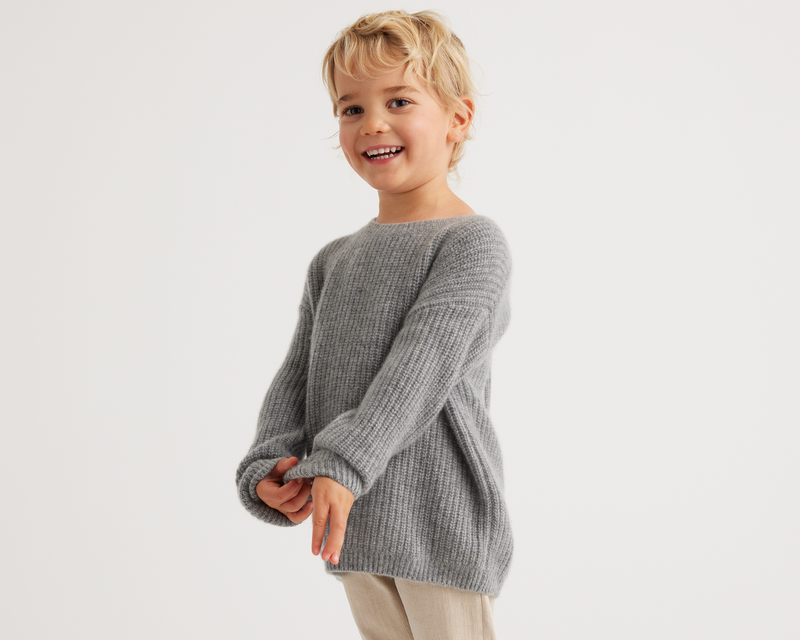 Toddler Washable Cashmere Fisherman Tunic Sweater