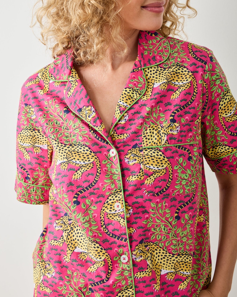 Short PJ Set in Bagheera, Hot Pink