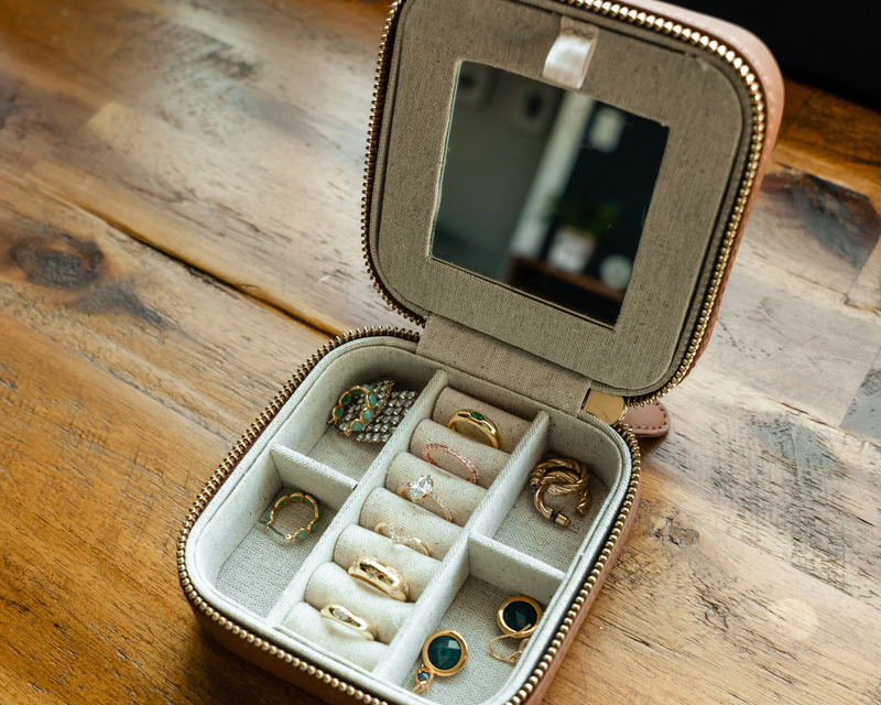 Personalized Leather Jewelry Case