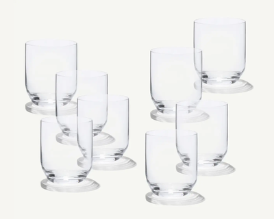 Crystal Drinking Glasses, Set of 8