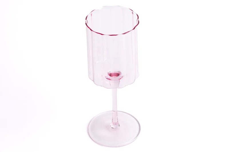 Scalloped Rim Fluted Wine Glass, Set of 4