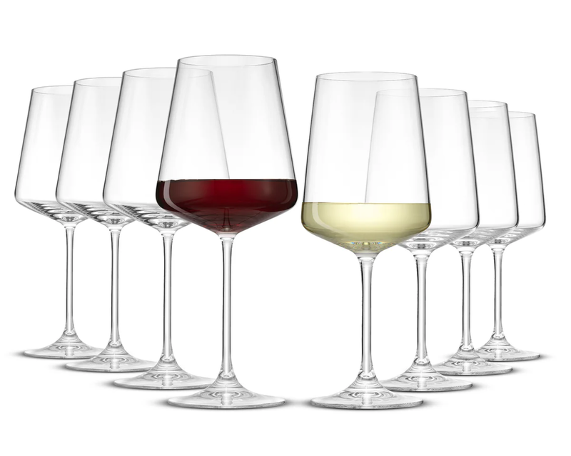 Sidney 8-Piece Red and White Wine Glass Set