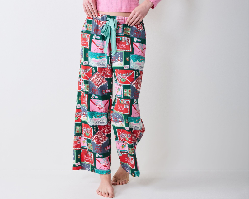 Astrid PJ Pants in Letters to Santa, Trimmed Tree