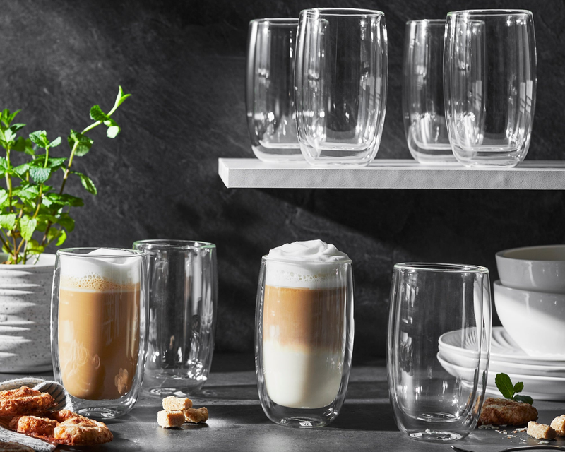 Sorrento 8-Piece Double Wall Latte Glass Set