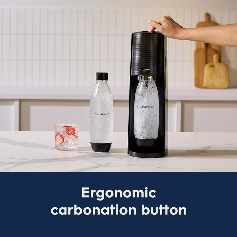 Terra Sparkling Water Maker with CO2 and Carbonating Bottle