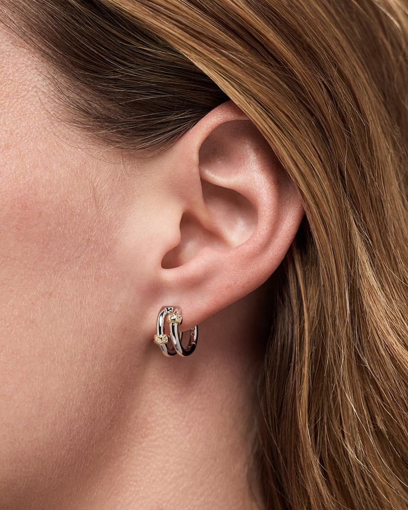 Cyrus Double Silver Earrings