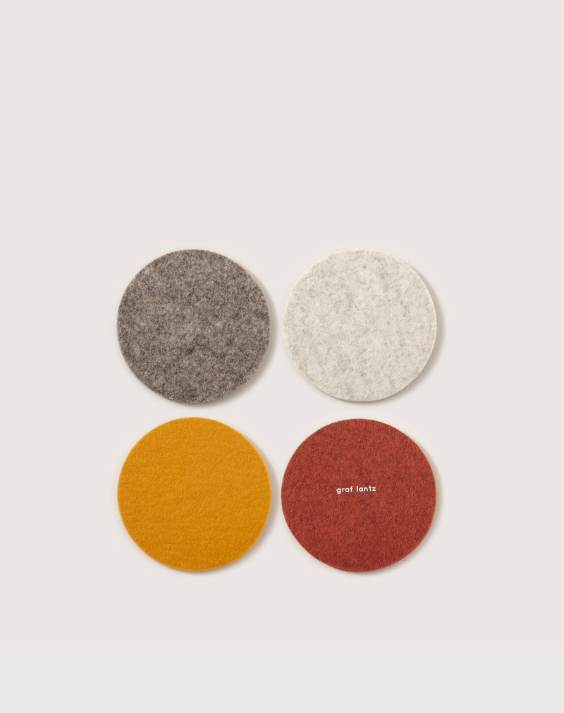 Merino Wool Round Coaster 4-Pack