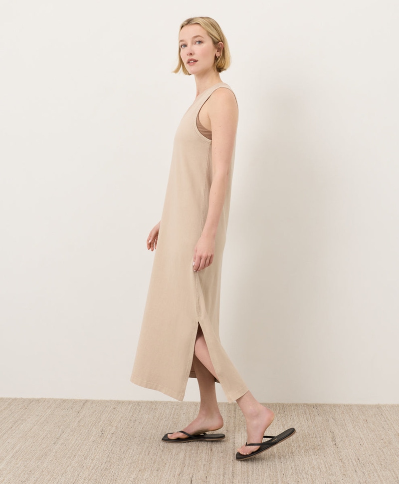 Women's Organic Weekends Tank Dress, Washed Flagstone