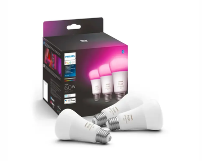 Hue A19 Color 60W Smart LED Bulb 3-Pack