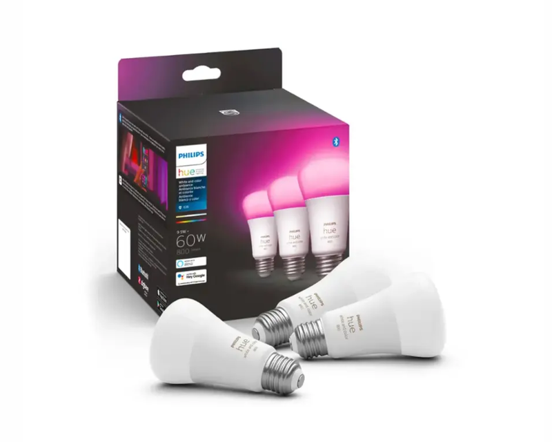Hue A19 Color 60W Smart LED Bulb 3-Pack