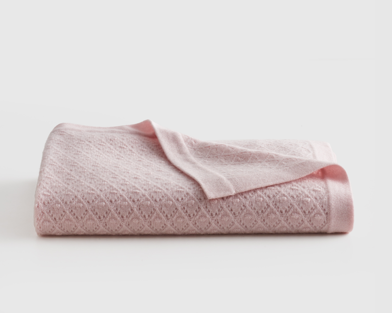 Washable Cashmere Pointelle Baby Blanket