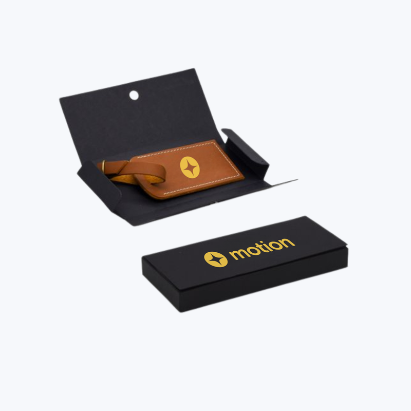 Branded Outpost Leather Luggage Tag