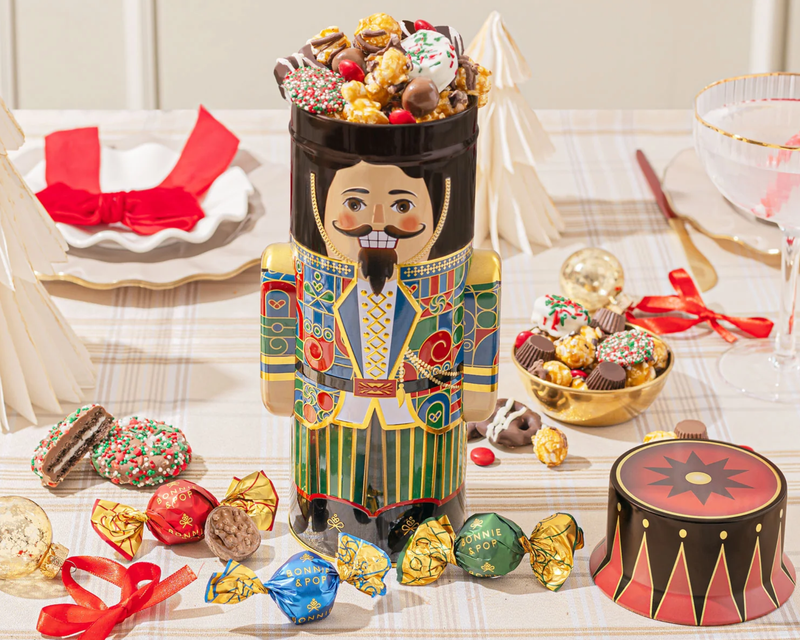 Nutcracker Gift Tin with Holiday Snack Mix