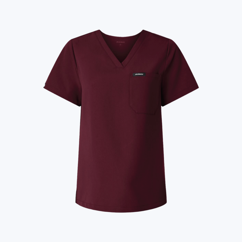 Jaanuu Women's Rhena Essential 1-Pocket Scrub V-Neck Top