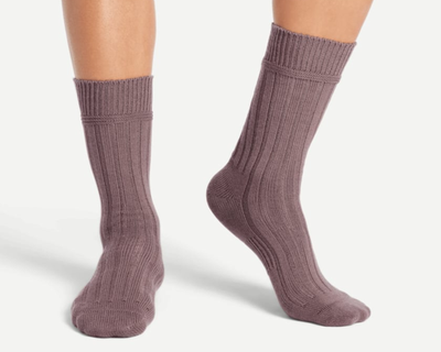 Men's Merino Wool Cashmere Blend Rib Calf Socks