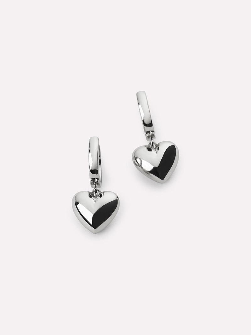Jessica Puffed Heart Hoops