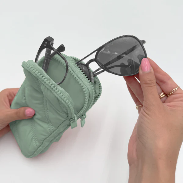 Puffer Double Eye Glass Case With Carabiner