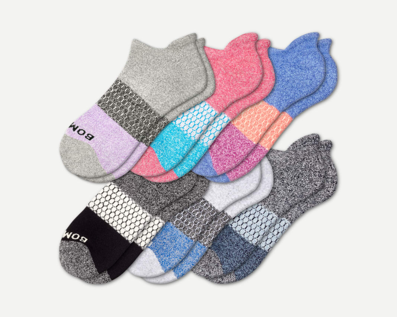 Women's Tri-Block Marl Ankle Sock 6-Pack