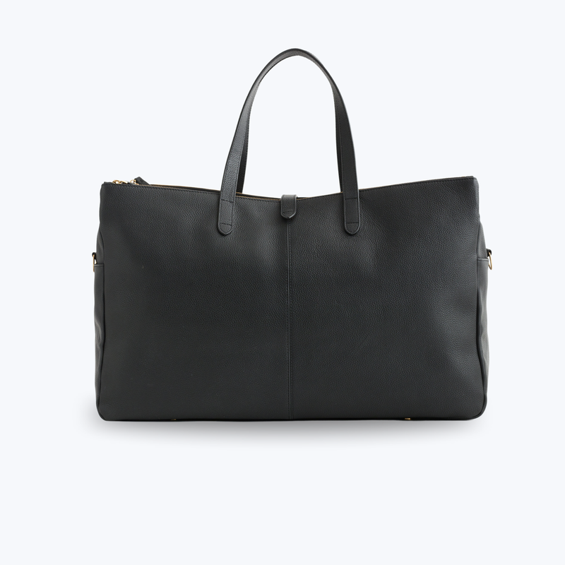 Branded Italian Leather Triple Compartment Weekender