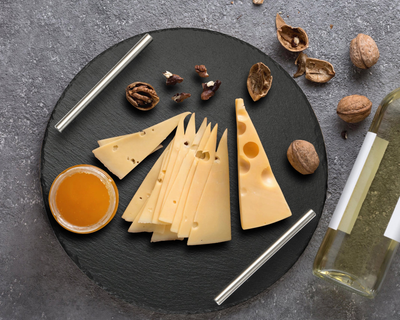 Round Slate Cheese Board Set