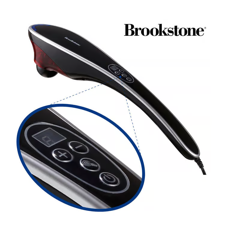 Handheld Percussion Massager with 4 Speeds & Interchangeable Heads