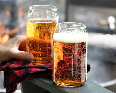 Home Town Map Can Glass, Set of 2