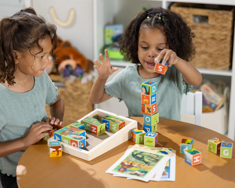 National Parks Alphabet & Animals Wooden Cube Puzzle