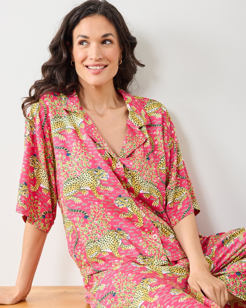 Wildest Dreams Eco Satin Set in Bagheera, Hot Pink