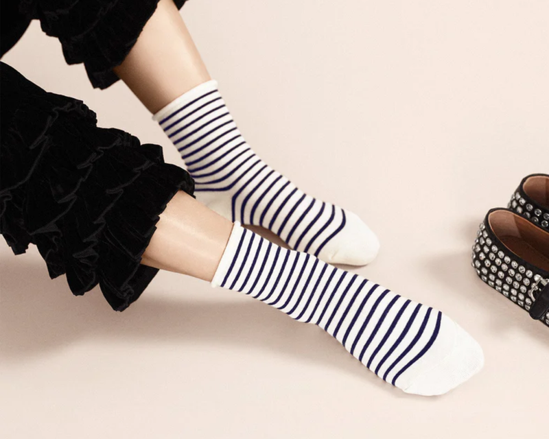 Women's Nautical Stripe Crew Sock