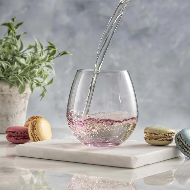 Hue Colored Stemless Wine Glasses, Set of 6