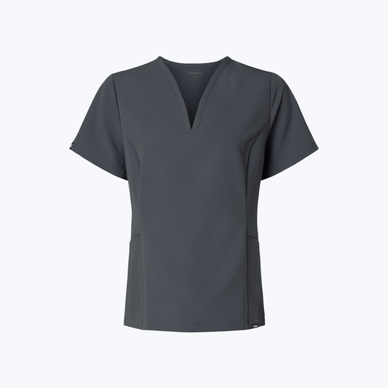 Jaanuu Women's Calix Fit & Flare Scrub V-Neck Top