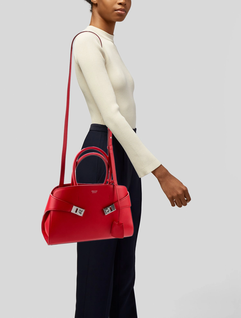 Hug Top Handle & Gancini Wallet Duo, Red/Black