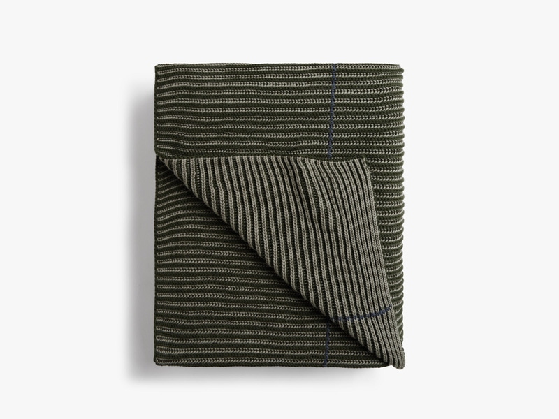 Organic Two-Tone Rib Knit Throw