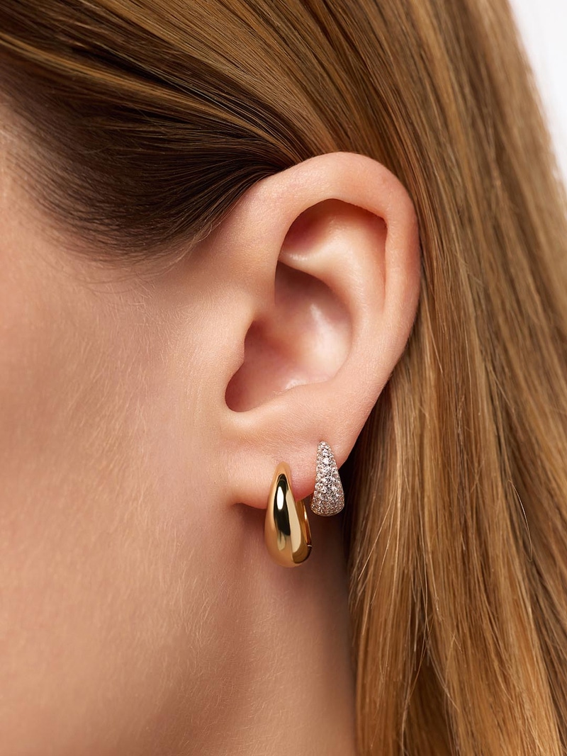 Nate Medium Gold Hoop Earrings