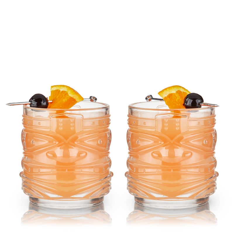 Crystal Tiki Tumblers, Set of 2