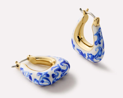 Dakota Marble Blue Statement Earrings