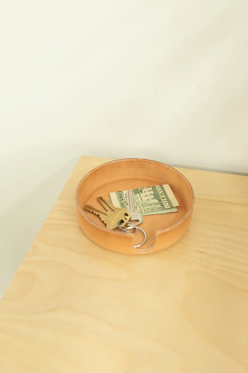 Leather Round Tray